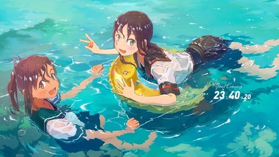 夏日嬉水少女