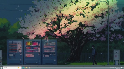 樱落贩卖机-桌面主题