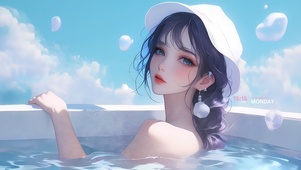 可爱浴缸女孩