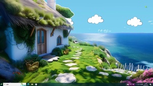 蔚蓝大海小屋