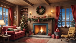 圣诞节有壁炉的房间