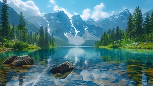 翠绿湖泊