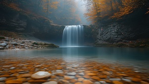秋雾涧瀑