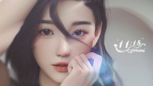 可爱红唇美女