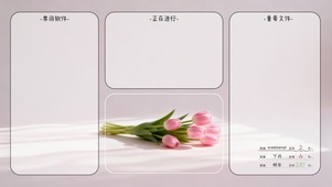 4k清新花艺郁金香分区桌面