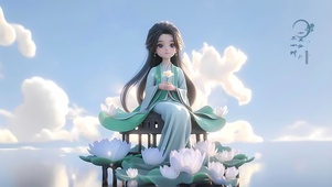 古风 荷塘少女