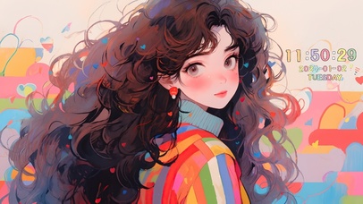 彩色多巴胺女孩