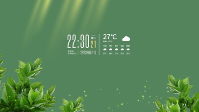 护眼绿植清新绿叶桌面