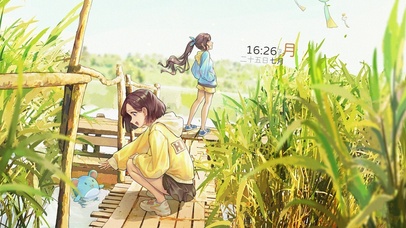 4K唯美治愈河岸少女