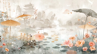 雨天里的油纸伞