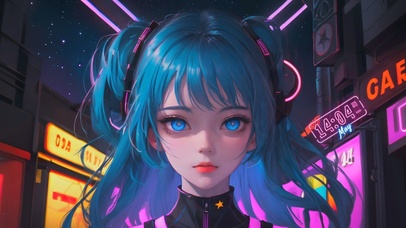 赛博街道炫酷少女