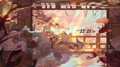 唯美古风桃林九尾少女