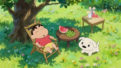 树荫下午睡小新