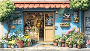 护眼街角花店