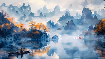 唯美水墨风小镇