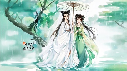 水彩白娘子和小青