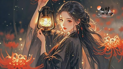 彼岸花黑金古风美女