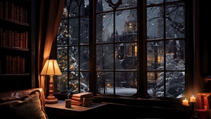 冬夜书房一角
