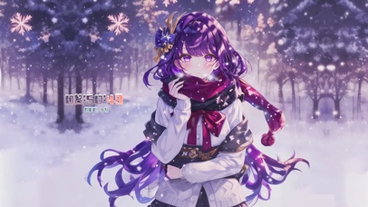 雪地里的少女