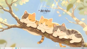 树梢三只猫