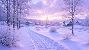 傍晚雪村