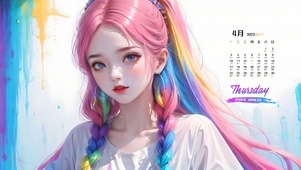 4k可爱彩虹女孩