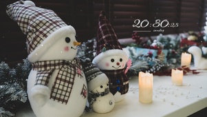 4k唯美圣诞装饰雪人