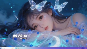 睡着女孩桌面主题