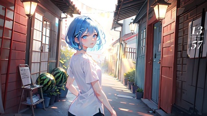 清纯乡村小巷少女