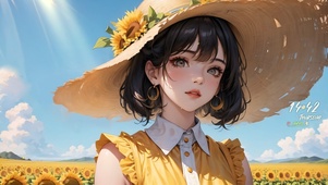 可爱草帽少女