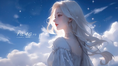 小清新天空下的女孩