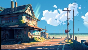 治愈 海边小屋