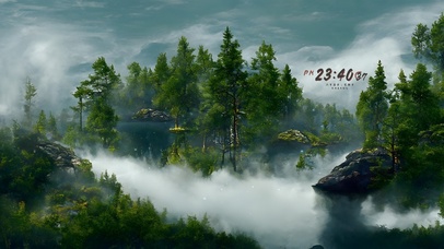 4k 唯美迷雾山水绿林