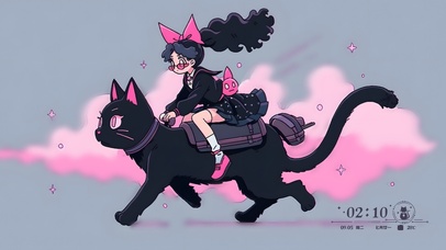 骑上我心爱的小猫托