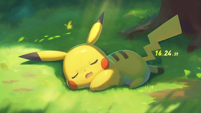 夏天慵懒睡觉皮卡丘