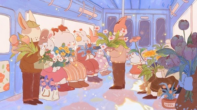 唯美治愈浪漫车厢