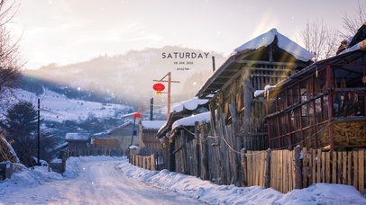 唯美治愈雪村小路