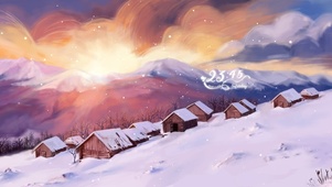 冬天气势恢宏雪景
