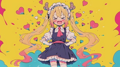 4K 俏皮卡通少女