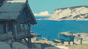 海边的渔村小屋