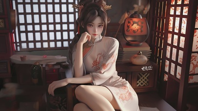 国风 清纯旗袍少女