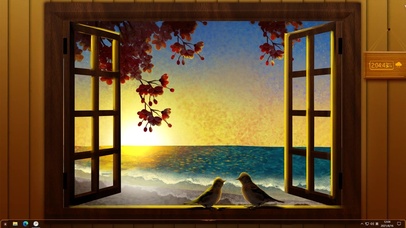 海景窗的小鸟（含音乐时钟天气）