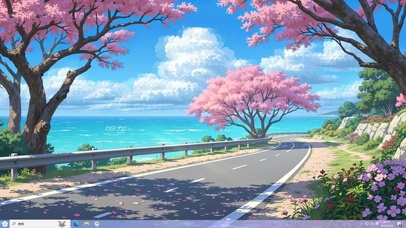 落樱海景公路主题