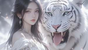 白虎和少女