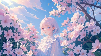 4K 花丛前动漫女生