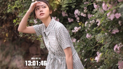 夏日格子裙美少女