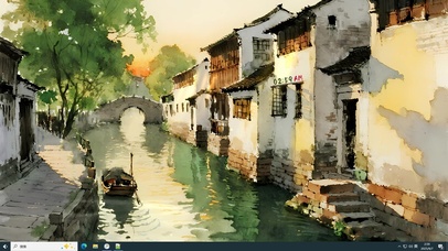 江南水乡黄昏画卷