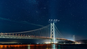 城市夜景星空吊桥