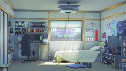 4K唯美治愈动漫阳光房间