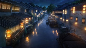 治愈唯美夜色古镇